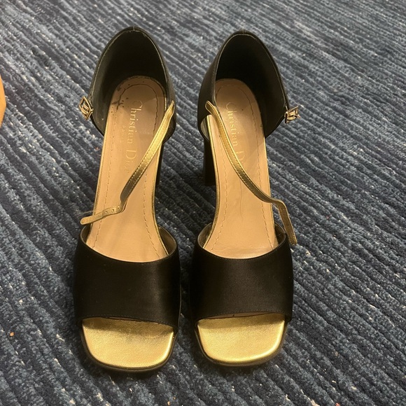 Dior Shoes - Dior Black and Gold Women's Heels